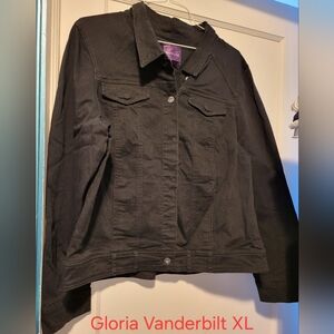 Gloria Vanderbilt Black Denim Jean Jacket